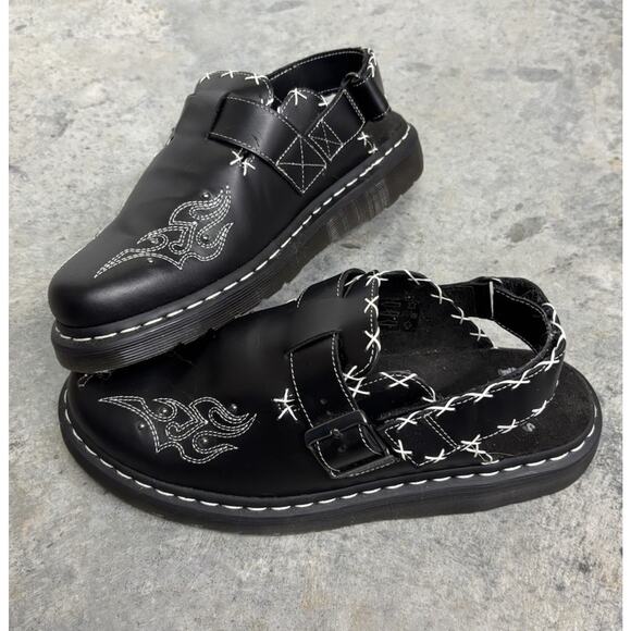 Doc Dr Martens Jorge II Gothic Americana Leather Slingback Mules Mens Black 11 main image 4